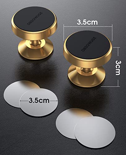 [2 Pack Magnetic Phone Mount,[Upgrade Magnet] Magnetic Phone Holder for Car, Dashboard Phone Holder Mount 360 Adjustable,Car Mount for iPhone Samsung etc All Smartphones (Gold) - color: Gold