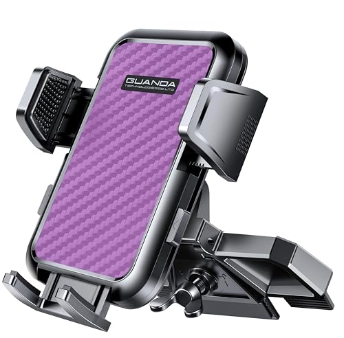 CD Slot Phone Mount, Upgraded Car Phone Holder [Thick Cases Friendly], Universal Phone Mount for Car CD Slot Mount for iPhone, Google, Samsung, Moto, Huawei, LG, and More (Purple) - color: Purple