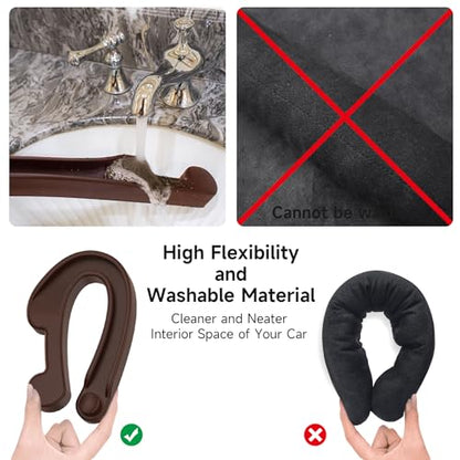 Car Seat Gap Filler 2 Pack Soft Foam Multifunctional Seat Side Gap Filler with Organizer & Hook Function, 3in1 Gap Stopper Universal Fit Car SUV Truck Fill The Gap Between Seat & Console (Deep Brown) - color: Dark brown, size: Most Cars – Standard