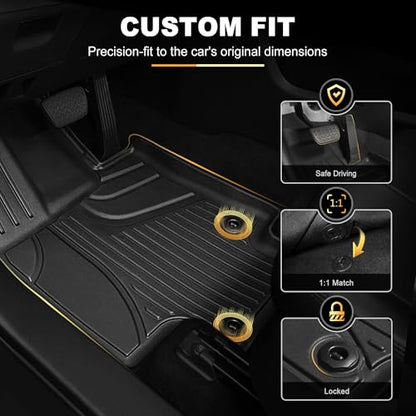 AOMSAZTO Floor Mats and Cargo Mat Compatible with 2020-2026 Toyota Highlander (7 Seats Only): Heavy Duty TPE All Weather Protection Car Floor Mats - 3 Rows Full Set Rubber Highlander Cargo Liner - style: 2020-2025 | For Toyota Highlander | Full Set