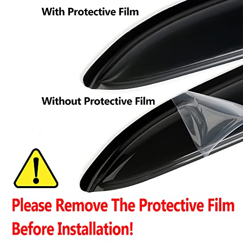94194 Side Window Visors Wind Vent Deflector,4pcs Outside Mount Tape-On Nice Sun Rain Guards Set for 2010-2019 Ford Taurus - size: 2010-2019 Ford Taurus(dark Smoke)