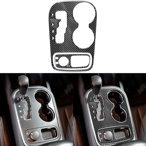 NVCNX Real Premium Carbon Fiber Accessories for Dodge Durango 2011-2013 2012 Car Center Console Gear Shift Panel Cover Interior Trim Kit Sticker Decal 2PCs for 8-cylinders Style B - color: 2011-2013 Center Console Gear Shift Panel Trim - B