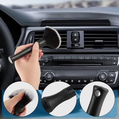 Car Tire Shine Applicator with 1 Car Interior Detailing Brush, Automotive Tire Dressing Applicator Brush with Storage Stand for Tires Detailing & Cars Wash Kit