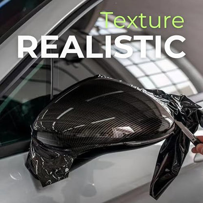 RockRose Epoxy High Gloss Black Carbon Fiber Vinyl Wrap, Anti-Wrinkle, Air Release Automotive Bubble Wrap, Self Adhesive Car Vinyl Sticker DIY Decals 5FT x 5FT - color: 5D Black, size: 5FT x 5FT