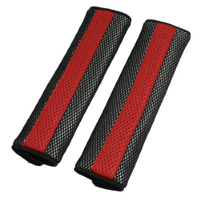 uxcell 2pcs Universal Car Detachable Fastener Red Black Seat Belt Strap Shoulder Pad