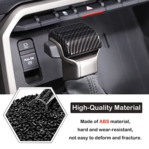 Aunginsy Car Gear Shifter Hand Brake Trim Cover Compatible with Toyota Tundra 2022+, Sequoia 2023+ & Tacoma 2024+, ABS Automatic Center Console Gear Shift Head Knob Scratch Protector Cover Accessories - color: Carbon Fiber Pattern(A)