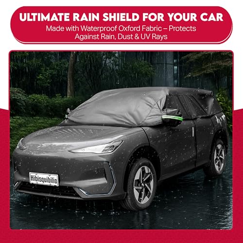 UV Resistant Winter Windshield Cover with Reflective Straps – Breathable Hail Cover - Windproof & Dustproof | 6-Layers Waterproof Sedan Car Cover for All Weathers for Sedan & Trucks