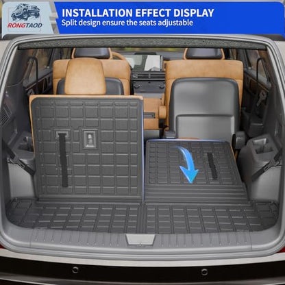 Rongtaod Cargo Mat Compatible with 2024 2025 2026 Hyundai Santa Fe Trunk Mat Cargo Mat Cargo Liner All Weather Santa Fe Accessories (Trunk Mat with Backrest Mat) - color: Trunk Mat with Backrest Mats