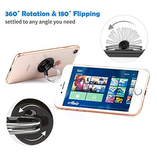 AirFly Phone Finger Ring Holder, 4 in 1, Universal Metal Phone Ring, Table Stand Kickstand, Car Vent Mount, Finger Grip Compatible All Smartphones (Rose) - size: Rose Universal