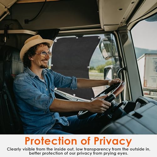 Side Window Sun Shade for Semi Truck, 22×24 inch Large Car Window Shades for Freightliner Volvo VNL International Trucks - Semi Truck Accessories, Easy Install, Interior UV Protection