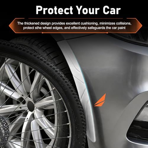 2 PCS Car Wheel Eyebrow Strips, Thickened Anti Collision Arch Lip Trim Strips, Self Adhesive Car Wheel Eyebrow Protector, Universal for Most Vehicles (White) - color: White