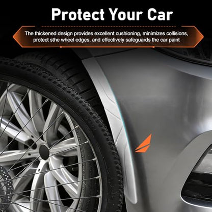 2 PCS Car Wheel Eyebrow Strips, Thickened Anti Collision Arch Lip Trim Strips, Self Adhesive Car Wheel Eyebrow Protector, Universal for Most Vehicles (White) - color: White