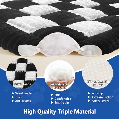 Thickened Dog Bed for Car Back Seat, Upgraded Bottom Non-Slip, Fits Hard Bottom car seat Cover for Dogs, Premium Mixed Color, Dog Car Seat Cover (Black-White) - color: Black-White