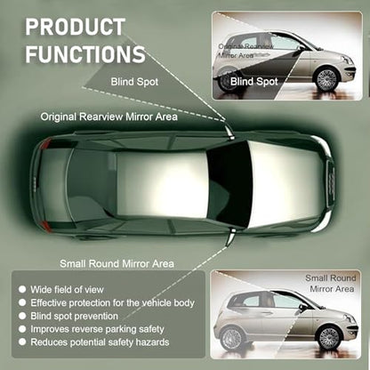 2 PCS Car Blind Spot Mirror, 360 Degree Large Viewing Angle Round Mirror, 2" HD Glass Convex, Universal for Cars SUV and Trucks (Silver) - color: Silver