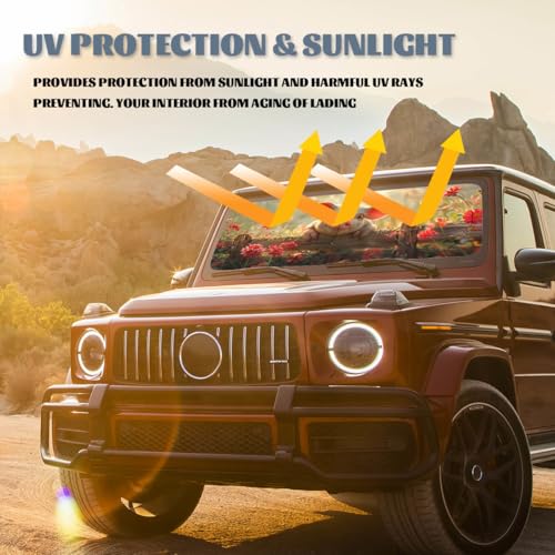 Cute Pig Car Windshield Sunshades, 59" L x 31.5" W, Blocks UV Rays, Sun Visor Protector for Car, Sedan, Truck, SUV - color: Cute Pig