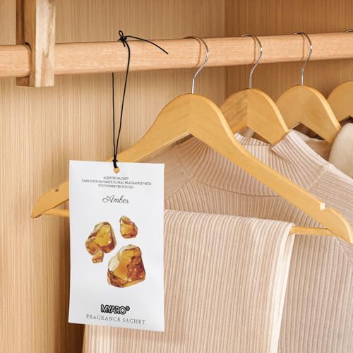 MYARO 12 Packs Amber Scented Sachets for Drawer and Closet, Long-Lasting Closet Sachet Bags Drawer deodorizers Fresh Scents, Home Fragrance for House - color: Amber