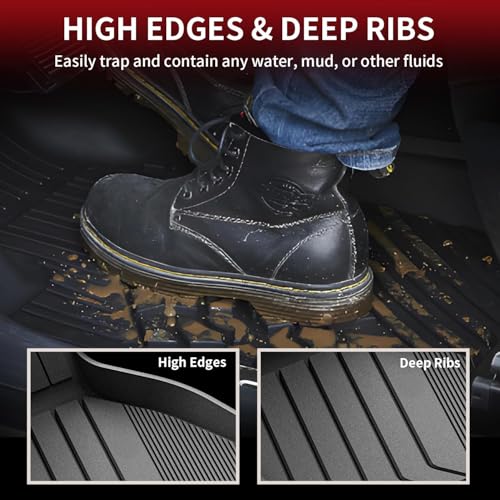 LASFIT Floor Mats&Trunk Mat Fit for BMW X5 2019-2024 2025 2026 40i/45e/50e/50i/M/M50i/M60i, All Weather TPE Custom Fit 1st&2nd Row Full Set Car Mats & Cargo Liner(Only for 5 Passengers), Black - size: 3) X5 2019-2025 2026 | Full Set