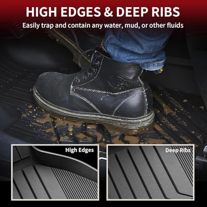 LASFIT Floor Mats&Trunk Mat Fit for BMW X5 2019-2024 2025 2026 40i/45e/50e/50i/M/M50i/M60i, All Weather TPE Custom Fit 1st&2nd Row Full Set Car Mats & Cargo Liner(Only for 5 Passengers), Black - size: 3) X5 2019-2025 2026 | Full Set