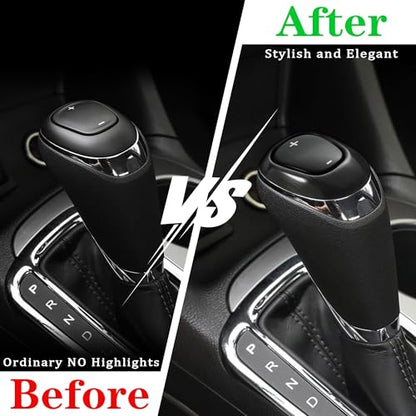 TOMALL Stainless Steel Car Gear Shift Knob Cover Compatible with Chevy Equinox 2018-2020 Malibu XL 2016-2020 Cruze 2017-2019 Shifter Panel Trim Gear Lever Cover for Car Accessories (Black Brushed) - color: Black Brushed