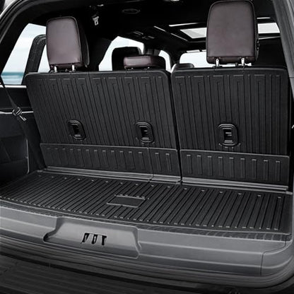 Cargo Mat for 2018-2024 Ford Expedition/Lincoln Navigator 7/8 Seats, Full Coverage All Weather Trunk Cargo Liner with 3rd Row Backrest Protectors (Not fit Max or L Model)