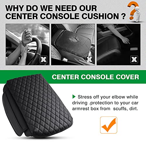 Shademax Custom for Center Console Cover Jeep Grand Cherokee L Accessories 2021-2023 2024 2025 2026 Armrest Cover Center Console Pad Leather Armrest Seat Box Cover Protector with Pockets Storage Bag - size: Size for Jeep Grand Cherokee L 2021-2026