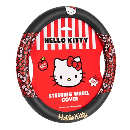 Hello Kitty Steering Wheel Cover, Official Sanrio Car Steering Wheel Cover with Universal Size 14.5-15.5, Cute Black for Women, Hello Kitty Car Accessories (Hello Kitty Bows) - style: Hello Kitty Bows