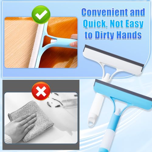 3 in 1 Window Cleaning Scraper, Cleaner Window Squeegee with Sprayer, Squeegee and Scrubber Spray Bottle Window Squeegee for Shower Glass, Mirrors, Car and Home,All-Purpose Window Cleaner Tool(White) - color: White