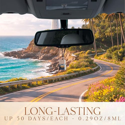 Air Jungles Hanging Car Air Freshener Diffuser 3 Ct, Golden Holiday Scent of Citrus Amber Vanilla, Long Lasting Car Fragrance Odor Eliminator - Premium Essential Oil, Made in USA