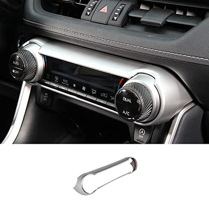 ERIDANUS Auto Accessories Fit for RAV4 2024 2023 2022 2021 2020 2019 Dashboard Ac Switch Panel Button Cover Frame Trim (Matte Silver) ABS 1 PC - color: Matte Silver