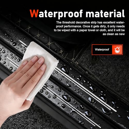 4 PCS Car Door Sill Protectors, Door Edge Step Dust Shield Strips, Automotive Rubber Scratch Resistant Entry Sill Guards, Universal for Most Cars