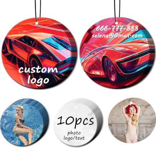 10-100Pcs Custom Logo Car Air Fresheners Bulk – Wholesale Personalized Double-Sided Air Fresheners with Photo Text Logo, Unique Gift for Car Owners (Round) - color: Round