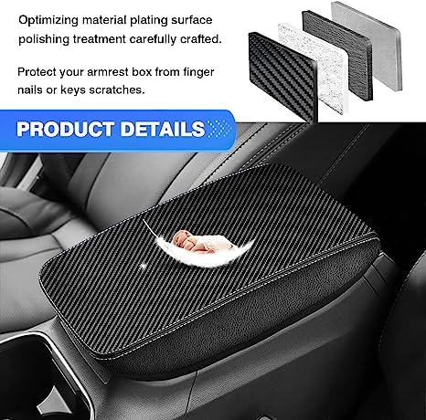 Autorder Center Console Cover for Subaru Outback 2020-2025 Accessories Armrest Cover Carbon Fiber Anti-Scratch Middle Console Pad Leather Armrest Protector - size: Subaru Outback 2020-2025