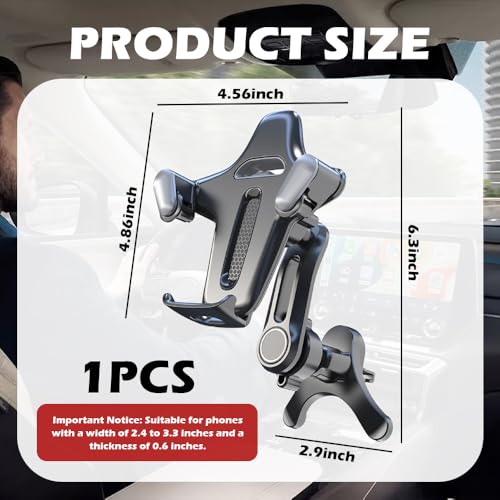 2026 Upgraded Car Vent Phone Mount,360° Rotatable & Retractable Air Vent Phone Holder for Car Fit 4.7-7.2" Phones,Universal Cars Phones Holder Vents for Horizontal/Vertical Vents