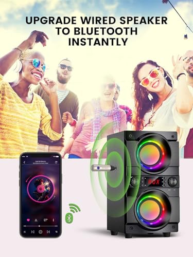 HVMLAK Aux Bluetooth 5.4 Adapter, Wireless Audio Receiver for Car Home Stereo Speaker, Music Streaming, Handsfree Calls, 6 Hours Playback, 1 Piece - color: Silver