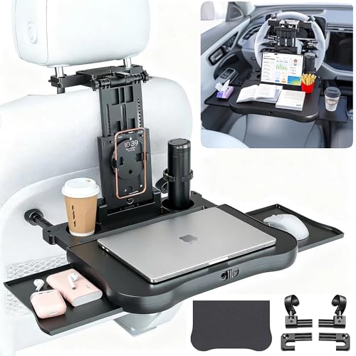 Steering Wheel Tray, Car Food Tray, Car Desk for Laptop, Multipurpose Car Table for Eating & Work, Adjustable Car Tray with Drawer and Anti-Slip Protective Adhesive (26" L x 14" W x 2" H) - size: 26" L x 14" W x 2" H