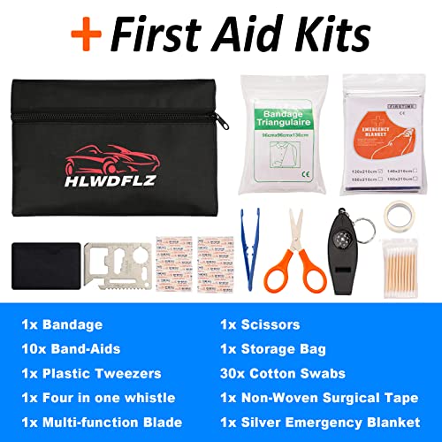 Emergency Car Kit with Jumper Cables & Snow Shovel, Winter Roadside Assistance Safety Kit for Cars, Trucks, SUVs and RVs