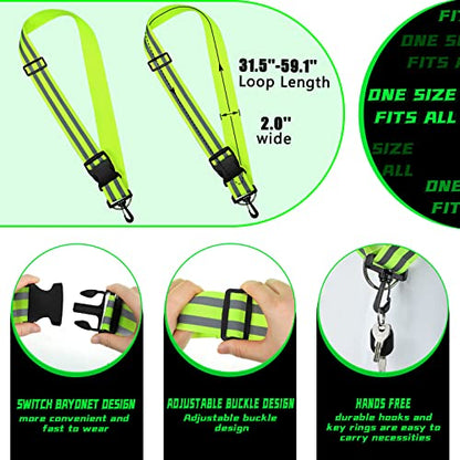 Saintrygo Reflective Sash for Walking at Night Running Gear Safety Reflective High Visibility Jacket Adjustable Sash for Walking Cycling at Night - color: Fluorescent Green