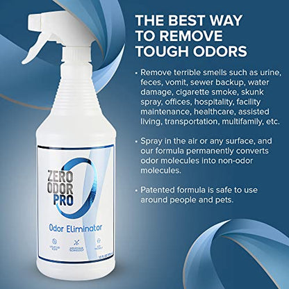 Zero Odor Pro Commercial Strength Odor Eliminator, Room Deodorizer and Air Freshener, Trigger Spray, 32 oz - size: 32 Fl Oz (Pack of 1)