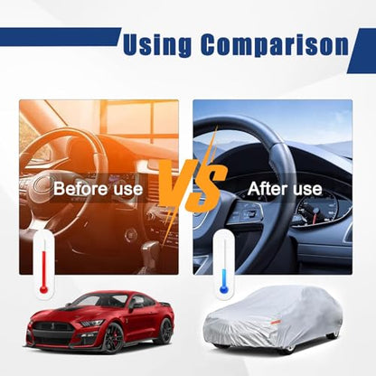 Kayme 6 Layers Car Cover Custom fit for Ford Mustang/Shelby (1964-2025) Waterproof All Weather for Automobiles, Outdoor Full Cover Rain Sun UV Protection.Silver - size: 28. Custom Fit Ford Mustang