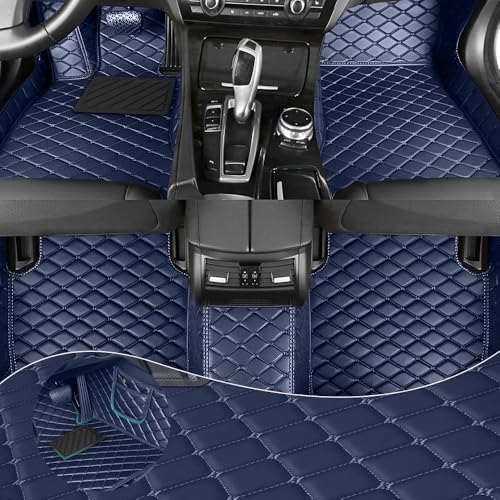 Car Floor Mats Fit for Nissan Kicks 2022-2025 All Weather Durability Leather Car Floor Mats, Skidproof Pedal, Waterproof, Wear-reistant(Blue) - color: Blue