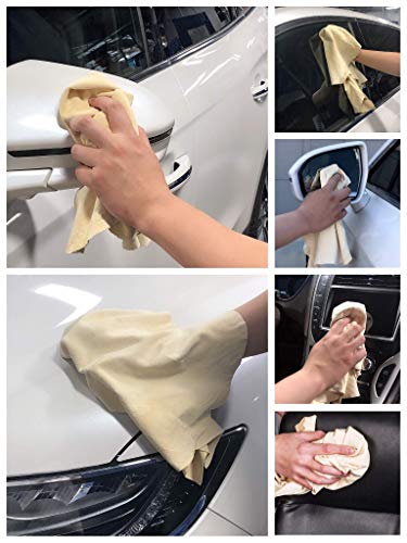 SHEEPSKIN ELITE Chamois Car Drying Towel XL Mega Size (5.7-6.2 sq ft) Chamois Cloth for Car Wash Towels Drying Real Leather Absorbent Fast Drying Natural Chamois Car Wash Cloth (5.7-6.2 sq ft) - size: 5.7 sq. ft.