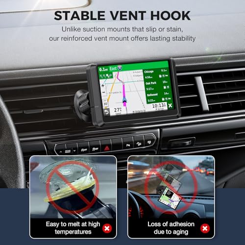 Vent Clip Mount for Garmin GPS – Air Vent Holder Compatible with Garmin Drive, DriveSmart, Nuvi, Dezl, Zumo Series – 360° Adjustable, Secure & Easy to Install - style: New Version (1 Pack)