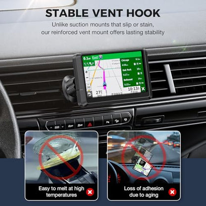 Vent Clip Mount for Garmin GPS – Air Vent Holder Compatible with Garmin Drive, DriveSmart, Nuvi, Dezl, Zumo Series – 360° Adjustable, Secure & Easy to Install - style: New Version (1 Pack)