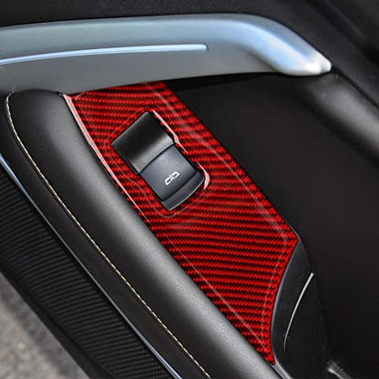 Car Window Lift Switch Panel Sticker Carbon Fiber Decal Interior Trim Cover for Chevrolet Camaro ZL1 2016 2017 2018 2019 2020 2021 2022 2023 Accessories - color: Window Lift Switch Panel