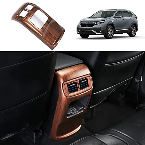 Rear Air Condition Vent Outlet Cover Trim Sticker ABS Peach Wood Grain Style Interior Decorative Panel Frame Accessories for Honda CR-V CRV EX EX-L 2017 2018 2019 2020 2021 2022 2021 2022 - color: Rear Air Vent Outlet Cover