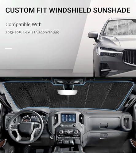 Pigenius Windshield Sun Shade for Lexus ES300h/ES350 2013-2018 Front Window Sunshade - AstraGuard - color: Silver, size: 2013-2018 ES