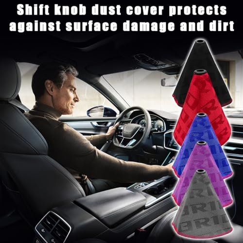 povtii Car Shift Boot Cover, Waterproof Canvas Fabric Manual Automatic Shift Knob Boot Dust Cover, Gear Gaiter Cover Auto Shift Boot Sleeve Protector, Universal Car Accessories (Gray) - color: Gray