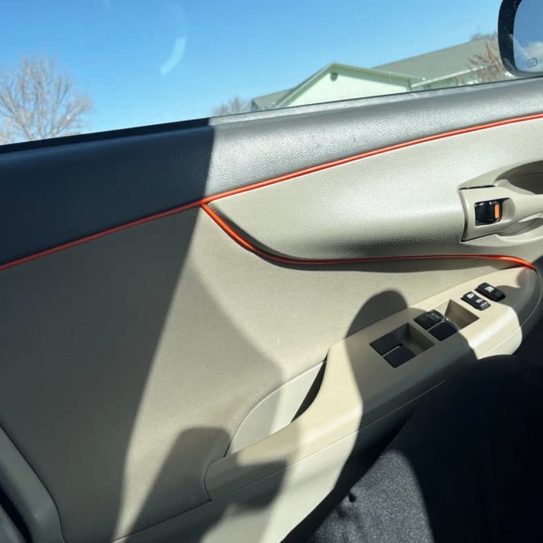 Orange Car Interior Decorative Molding Door Panel Dashboard Gap Trim Strip (16Ft) - size: 16Ft