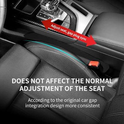 Junecarp 2PCS Car Seat Gap Filler - Elastic Car Seat Gap Filler Organizer Universal for Truck SUV Car Between Seat and Console - Prevent Items from Droping - Add Style to Your Car Accessories - color: Carbon Fiber