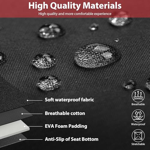 CAR PASS Neoprene Wetsuit Seat Covers, Waterproof Car Seat Covers Full Sets with 5mm Composite EVA, Universal Fit for Car,Sedan, SUV TrucksAnti Slip, Airbag Compatible(Black Red - color: Red full sets